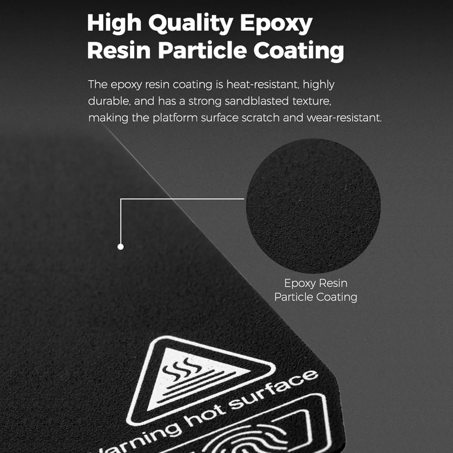 صفحه ساخت رزین اپوکسی K2 Plus، پلتفرم بستر چاپ صفحه فولادی فنری انعطاف پذیر 370x370 میلی متر برای Creality K2 Plus، پوشش ذرات رزین اپوکسی، مقاوم در برابر حرارت و مقاوم در برابر سایش