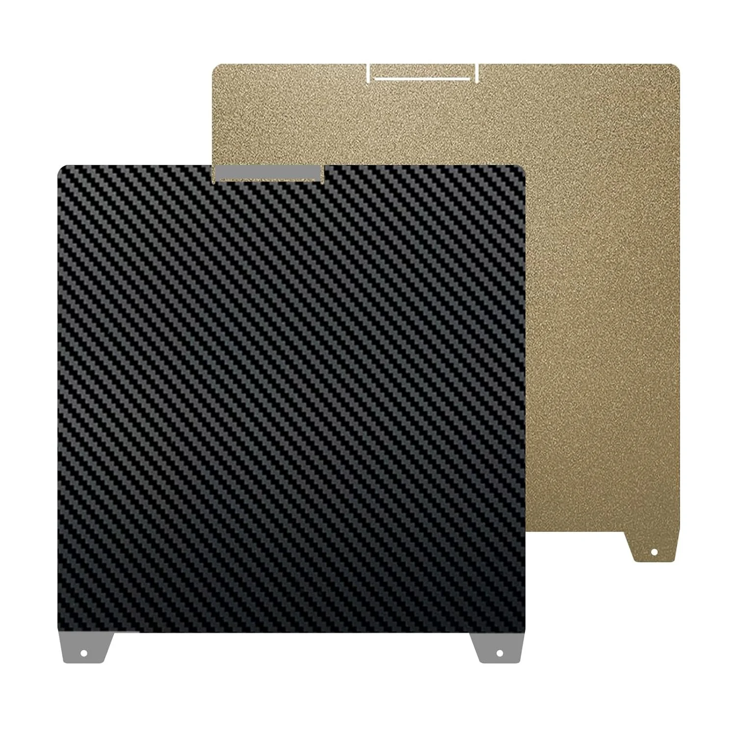 صفحه ساخت 370x370 میلی‌متری K2 Plus، پلتفرم چاپگر سه بعدی انعطاف پذیر فولاد فنری با بستر گرم شونده PET فیبر کربنی بافت‌دار دو طرفه + PEI بافت‌دار برای چاپگر سه بعدی Creatily K2 Plus