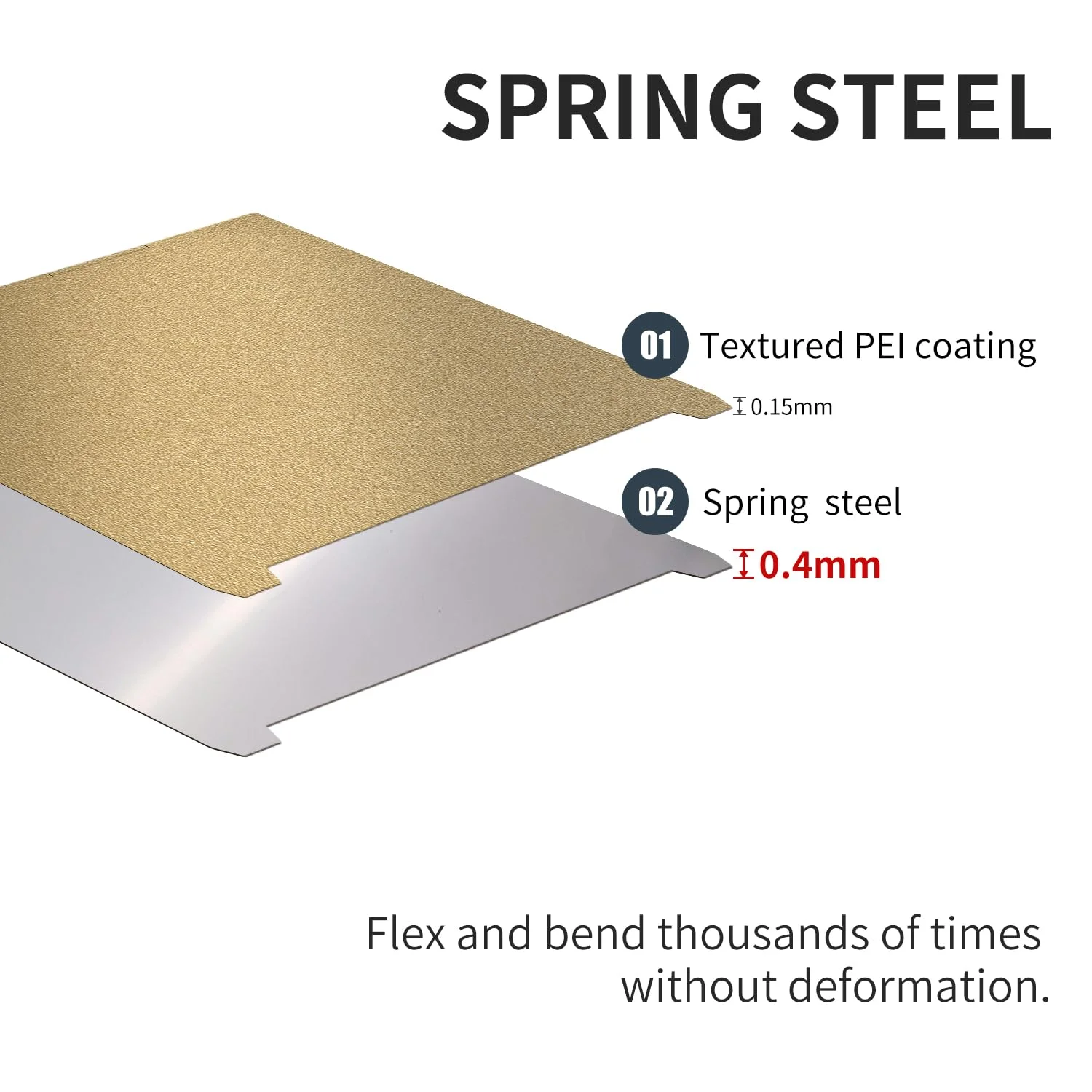 صفحه ساخت فلزی فنری انعطاف پذیر با بافت یک طرفه Creality K2 Plus، اندازه 370x370 میلی متر، ساخته شده از فولاد ضد زنگ برای پرینتر سه بعدی K2 Plus