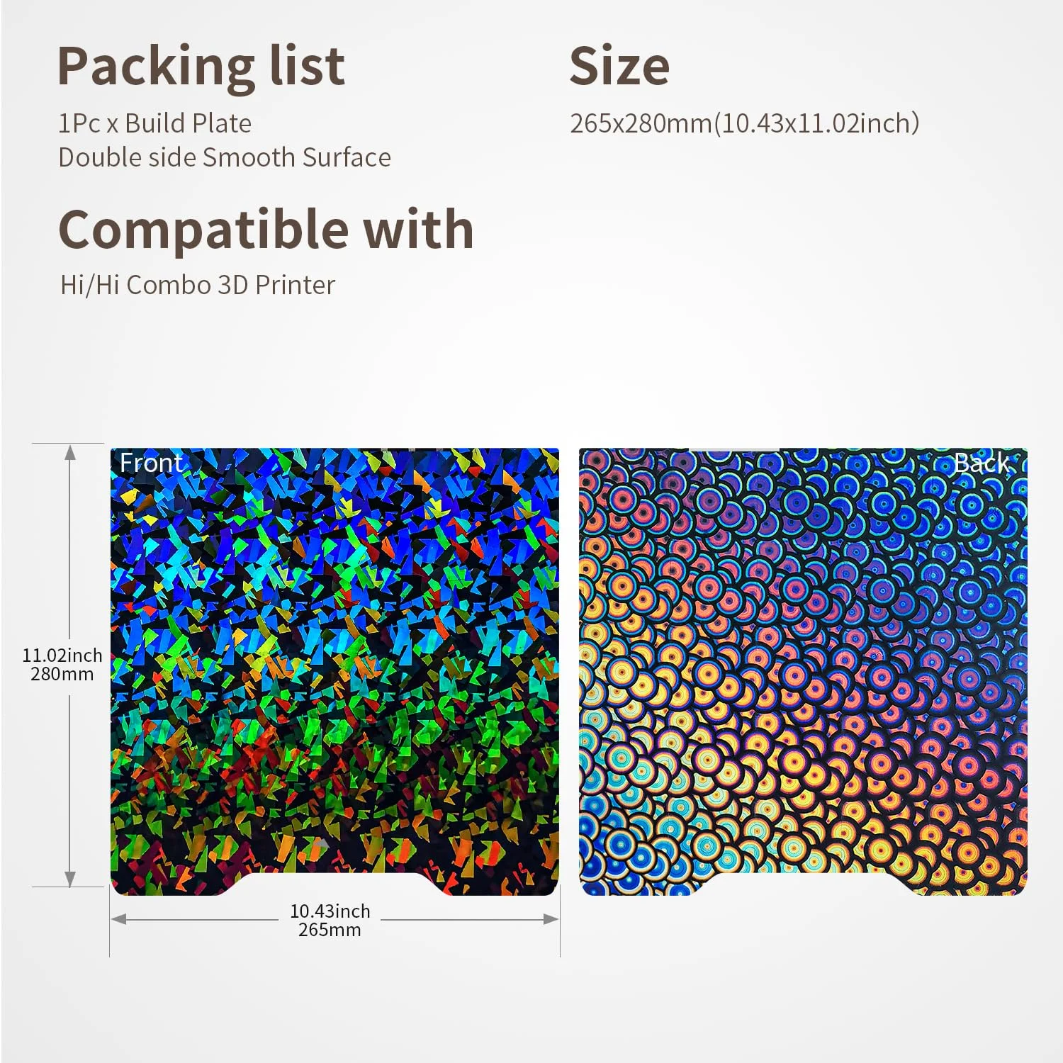 صفحه ساخت دو طرفه 265x280 میلی‌متری PEK PEC، بستر حرارتی، صفحه فولادی فنری انعطاف‌پذیر، جایگزین لوازم جانبی پرینتر Creality