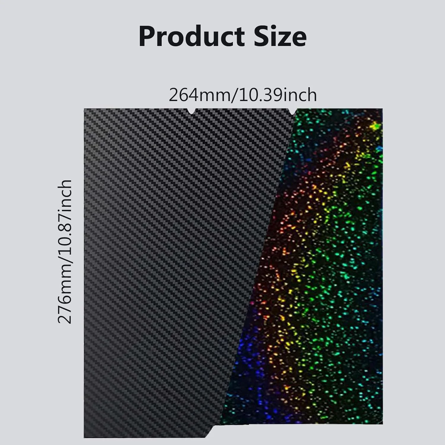 صفحه ساخت پرینتر سه بعدی دو طرفه PET با طرح فیبر کربن و ورق PEY انعطاف پذیر 276x264mm مناسب برای Kobra S1/Kobra S1 Combo/Kobra S1 Pro ACE