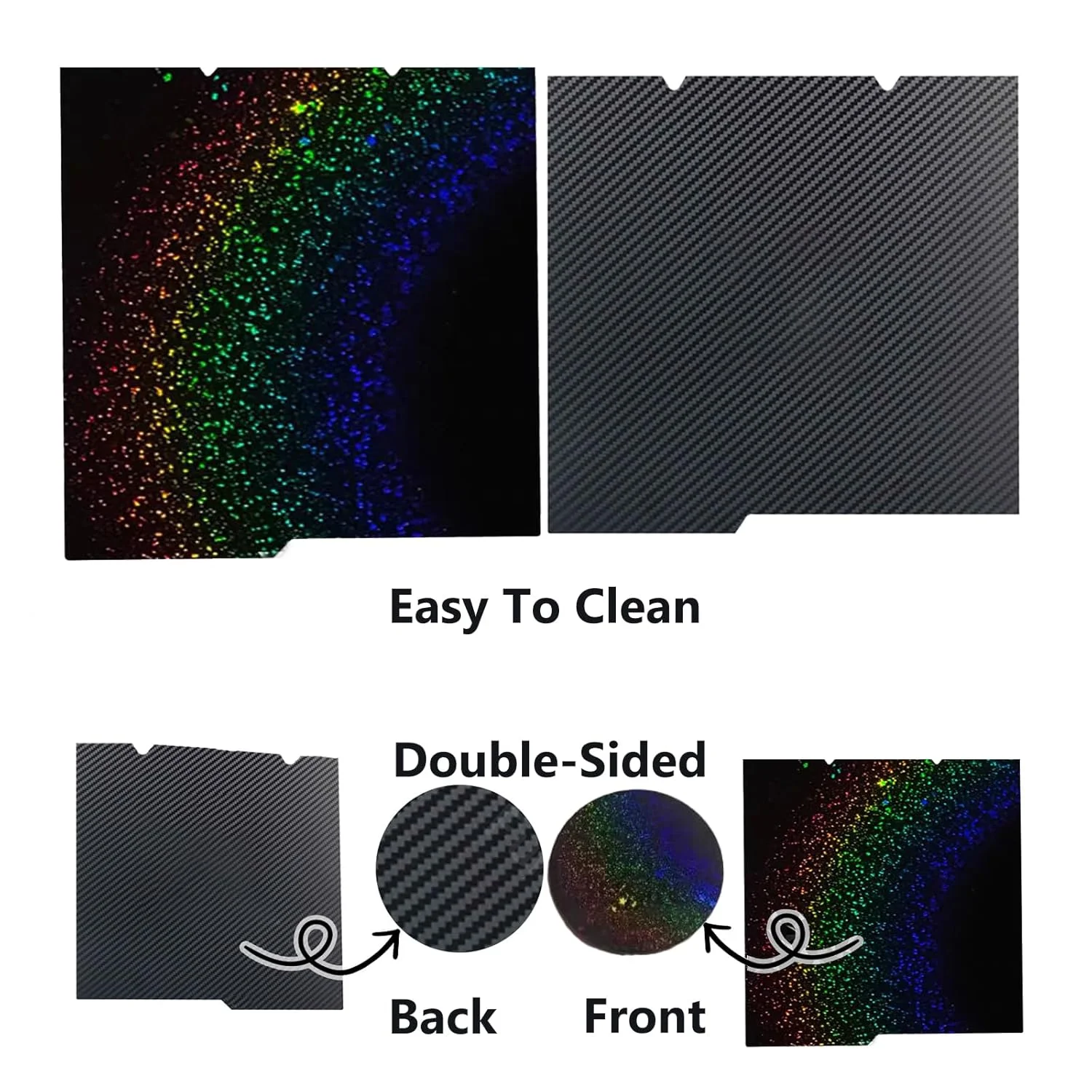 صفحه ساخت پرینتر سه بعدی دو طرفه PET با طرح فیبر کربن و ورق PEY انعطاف پذیر 276x264mm مناسب برای Kobra S1/Kobra S1 Combo/Kobra S1 Pro ACE