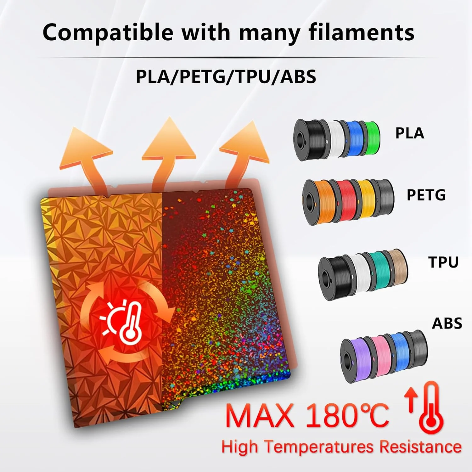 صفحه ساخت دو طرفه آفتاب‌پرست PEO+Starry PEY انعطاف‌پذیر و جداشدنی 264x276 میلی‌متری از جنس فولاد فنری گرم شونده برای پرینتر سه بعدی Anycubic Kobra S1/Combo/ACE Pro