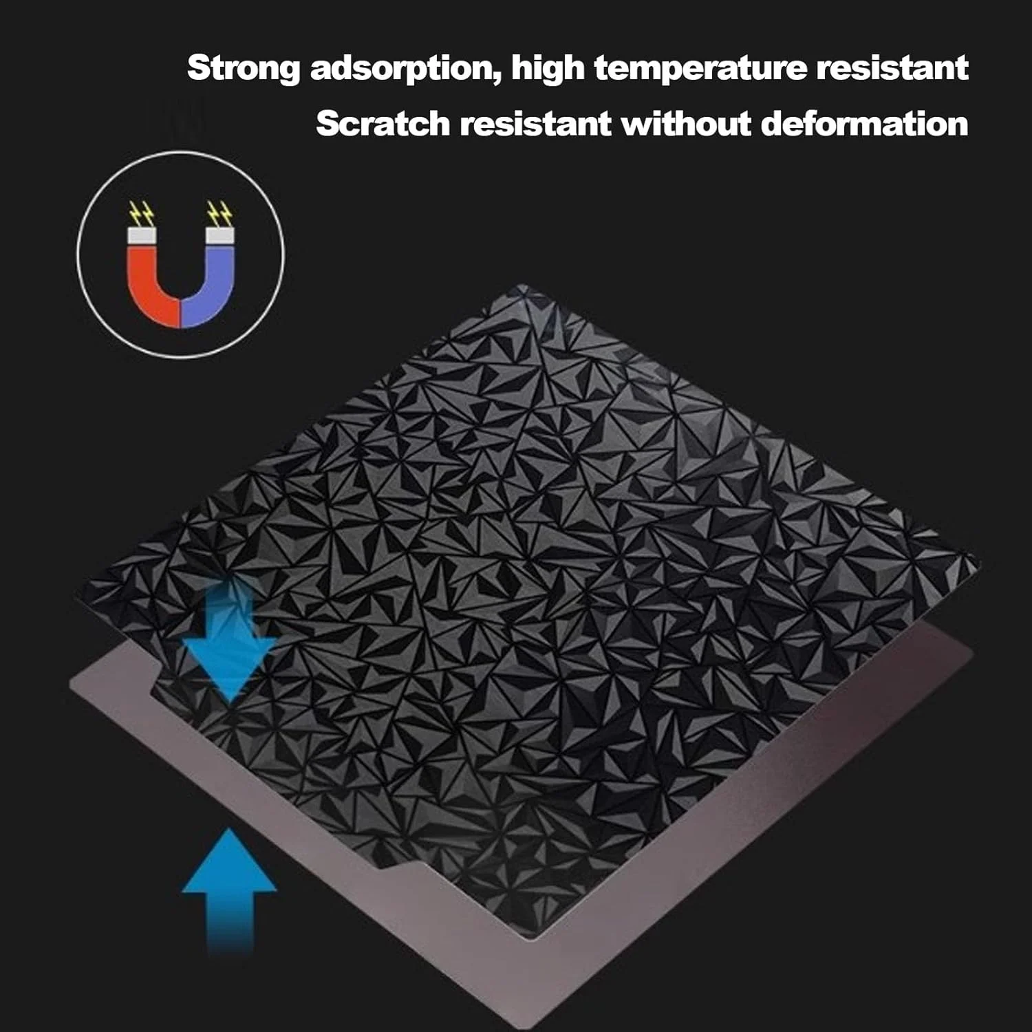 صفحه ساخت دو طرفه PEO PEI با ابعاد 255x245mm، دارای بافت PEI و سطح صاف PEO، پلتفرم مغناطیسی برای پرینتر سه بعدی CR‑6 SE