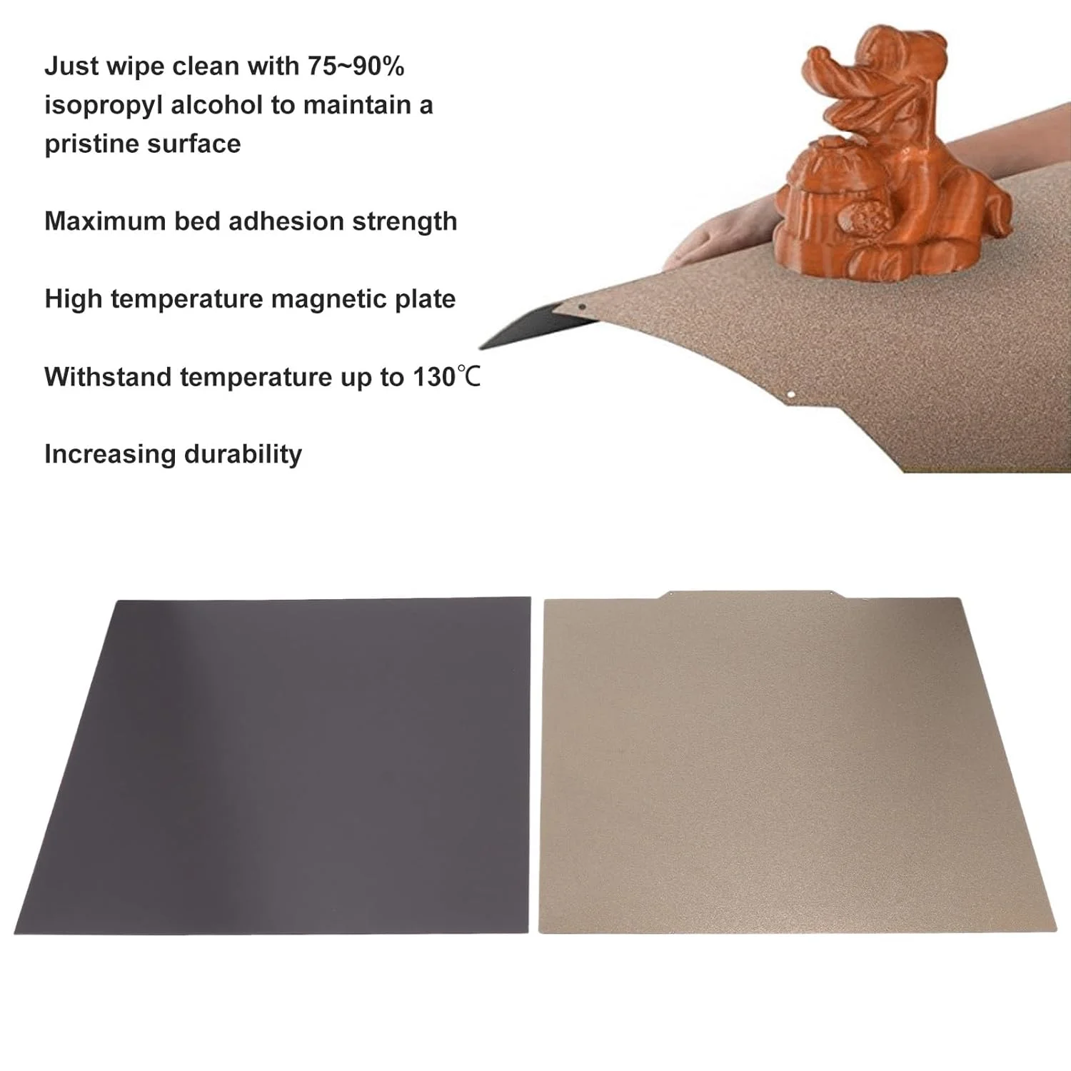 صفحه ساخت دو طرفه PEI با بافت فولاد فنری به همراه پایه مغناطیسی برای ارتقاء پلتفرم بستر پرینتر سه بعدی Raise3d Pro2 PRO 2 Plus جایگزین مشکی