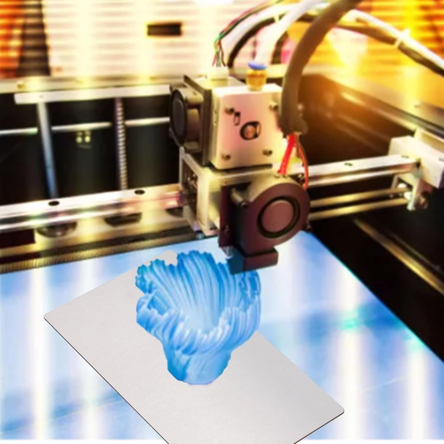 صفحه ساخت فولادی فنری پرینتر سه بعدی، صفحه چاپ پایه مغناطیسی 230x135 میلی متر، سازگار با فوتون مونو M5S M5