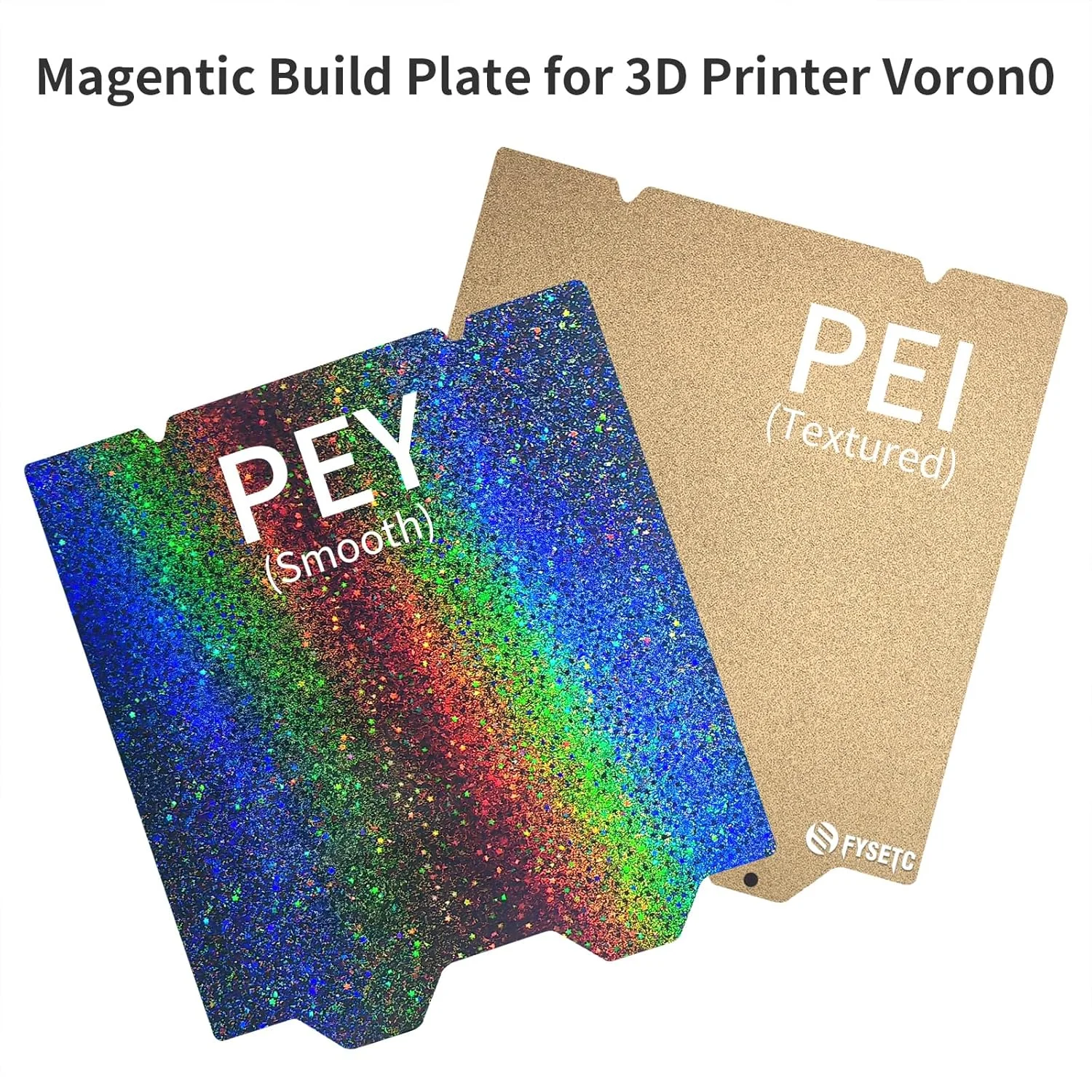 صفحه ساخت FYSETC با روکش PEY ابعاد 120mm x 120mm برای پلتفرم پرینتر سه بعدی Voron0: PEY صاف رنگی - ورق فولادی فنری دو طرفه PEI با بافت و برچسب، بستر چاپ قابل جابجایی برای Voron0.2