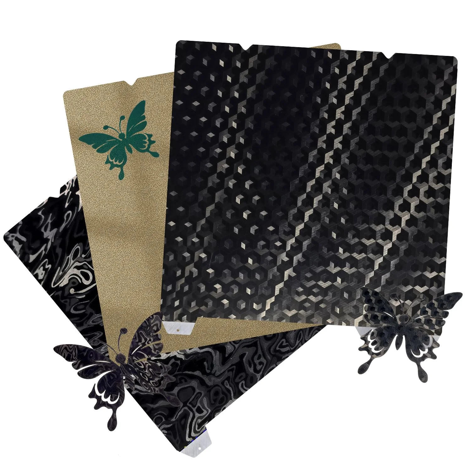 【2 عدد با 3 طرح】 ورق PEI بافت‌دار و صفحه ساخت PEH+PED صاف 235x235mm تخت چاپ فولادی فنری برای K1/Ender 3 V3 SE/Ender 3 V3 KE/Ender 3 S1 Pro/Ender 3 V2 Neo/Sovol SV05/SV06/SV07