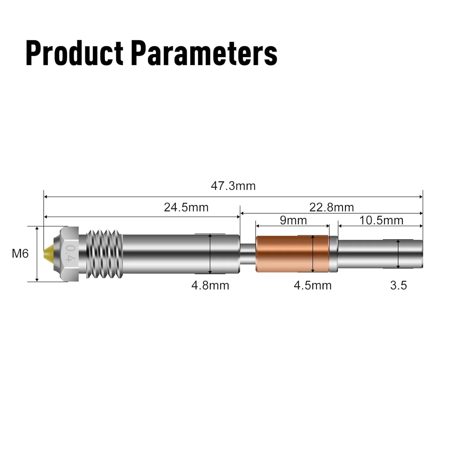 نازل فولادی سخت کاری شده TZ-4.0 با پوشش DLC - نوک طلایی مقاوم در برابر حرارت بالا، گلوگاه حرارتی آلیاژ تیتانیوم، سازگار با پرینترهای سه بعدی Bambu Labs X1 x1C P1S/P1P نازل فولادی سخت کاری شده TZ-4.0 با پوشش DLC - نوک طلایی مقاوم در برابر حرارت بالا، گلوگاه حرارتی آلیاژ تیتانیوم، سازگار با پرینترهای سه بعدی Bambu Labs X1 x1C P1S/P1P