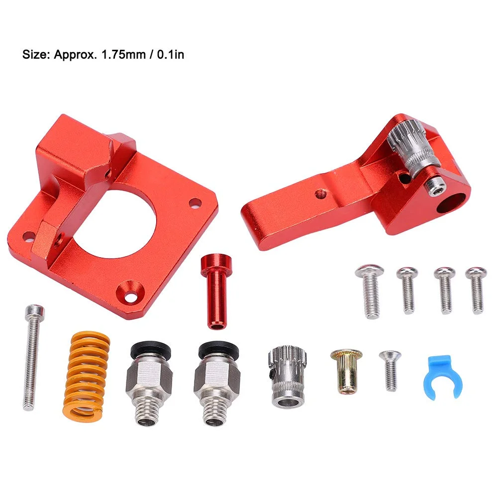 کیت اکسترودر پرینتر سه بعدی آلیاژ آلومینیوم قرمز با ریل لغزنده دوگانه برای فیلامنت 1.75 میلی متری سازگار با پرینترهای سه بعدی CR 10S