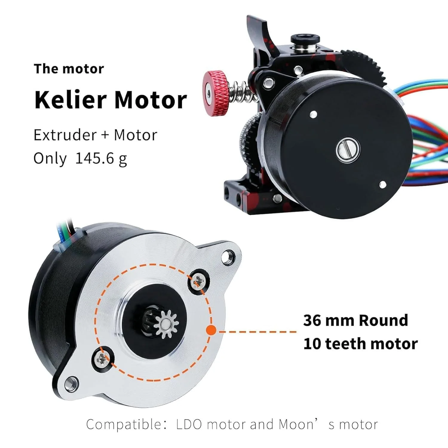 اکسترودر دوگانه تمام فلزی با چرخ‌دنده‌های کاهنده فولادی سخت‌کاری شده 36 میلی‌متری و موتور پله‌ای پرسرعت سازگار با پرینترهای سه بعدی Ender 3 V2 و CR10
