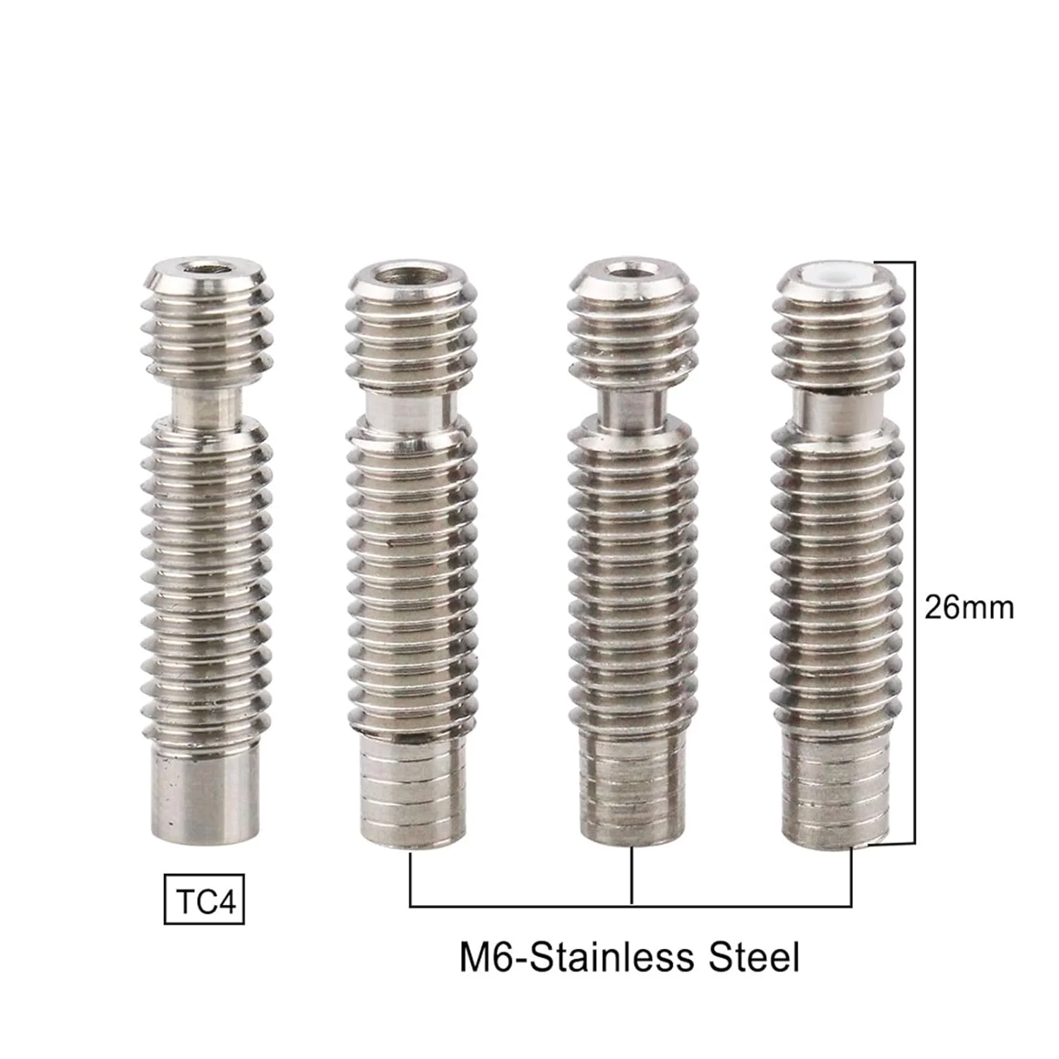 گلو مسی 1 عدد استیل ضد زنگ، لوله حرارتی M6 برای پرینتر سه بعدی با فیلامنت 1.75 میلی متر / 3.0 میلی متر (TC4-1.75)