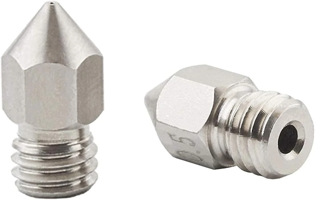 نازل، نازل پرینتر، نازل برنجی، 5 عدد نازل استیل ضد زنگ رزوه دار M6 قطر 0.2/0.3/0.4/0.5/0.6 میلی متر برای اکسترودر پرینتر سه بعدی فیلامنت 1.75 میلی متری، قطر نازل 0.4 میلی متر (رنگ: برای فیلامنت 1.75 میلی متری)