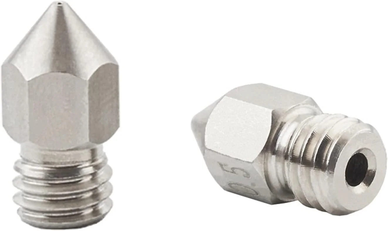 نازل های MK8 مورز، 5 عددی، با رزوه M6 از جنس استیل ضد زنگ، سازگار با فیلامنت 1.75 میلی متری، هد چاپ اکسترودر پرینتر سه بعدی (سایز: 0.8 میلی متر)