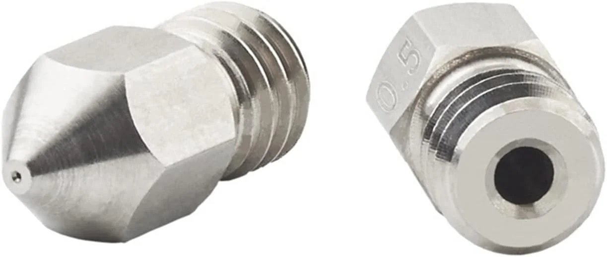 نازل های MK8 مورز، 5 عددی، با رزوه M6 از جنس استیل ضد زنگ، سازگار با فیلامنت 1.75 میلی متری، هد چاپ اکسترودر پرینتر سه بعدی (سایز: 0.8 میلی متر)