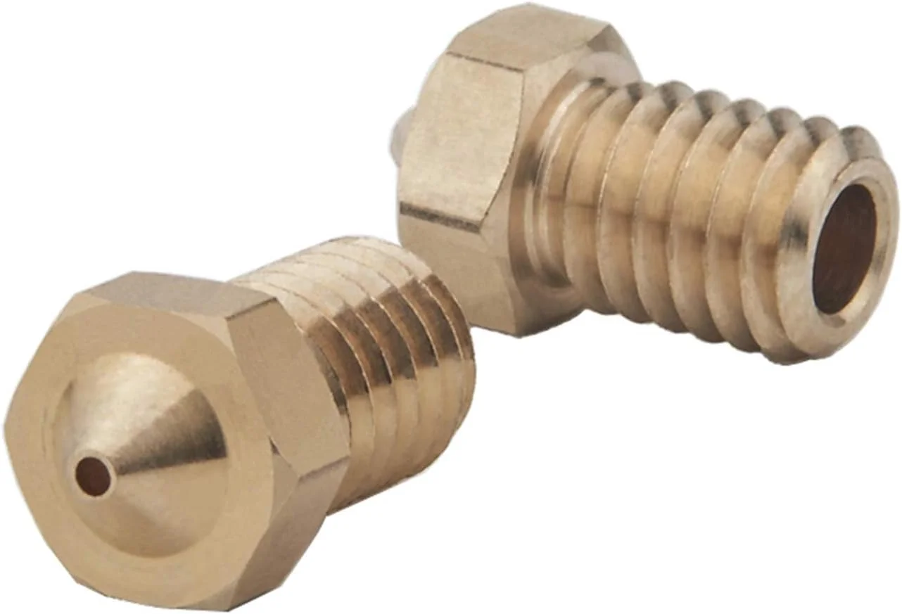 نازل، نازل پرینتر، نازل های برنجی، 10 عدد نازل مسی رزوه دار M6 با قطر 0.2/0.3/0.4/0.5/0.6 میلی متر برای اکسترودر پرینتر سه بعدی با فیلامنت 1.75/3.0 میلی متر، قطر نازل 1.0 میلی متر (رنگ: برای فیلامنت 3.0 میلی متر، S)