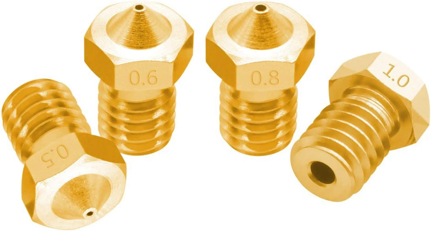 نازل ها، نازل پرینتر، نازل های برنجی، 2 عدد نازل مسی رزوه دار M6 با قطر 0.2/0.25/0.3/0.4/0.5/0.6/0.8/1.0 میلی متر برای اکسترودر پرینتر سه بعدی فیلامنت 1.75 میلی متر 3.0 میلی متر، قطر نازل 0.6 میلی متر (رنگ: برای 1.75 نازل ها، نازل پرینتر، نازل های برنجی، 2 عدد نازل مسی رزوه دار M6 با قطر 0.2/0.25/0.3/0.4/0.5/0.6/0.8/1.0 میلی متر برای اکسترودر پرینتر سه بعدی فیلامنت 1.75 میلی متر 3.0 میلی متر، قطر نازل 0.6 میلی متر (رنگ: برای 1.75