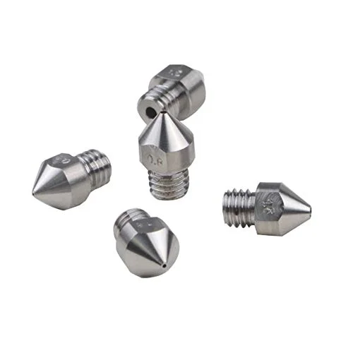 ۵ عدد نازل تمام فلزی هاتاند MK8 آلیاژ تیتانیوم TC4 با دمای بالا، رزوه M6 برای استفاده در پرینتر سه بعدی CR10 Creality CR-10 Ender 3 Ender-3 Pro MK8 Mk9 (2 عدد 0.3mm + 2 عدد 0.4mm + 1 عدد 0.6mm) ۵ عدد نازل تمام فلزی هاتاند MK8 آلیاژ تیتانیوم TC4 با دمای بالا، رزوه M6 برای استفاده در پرینتر سه بعدی CR10 Creality CR-10 Ender 3 Ender-3 Pro MK8 Mk9 (2 عدد 0.3mm + 2 عدد 0.4mm + 1 عدد 0.6mm)