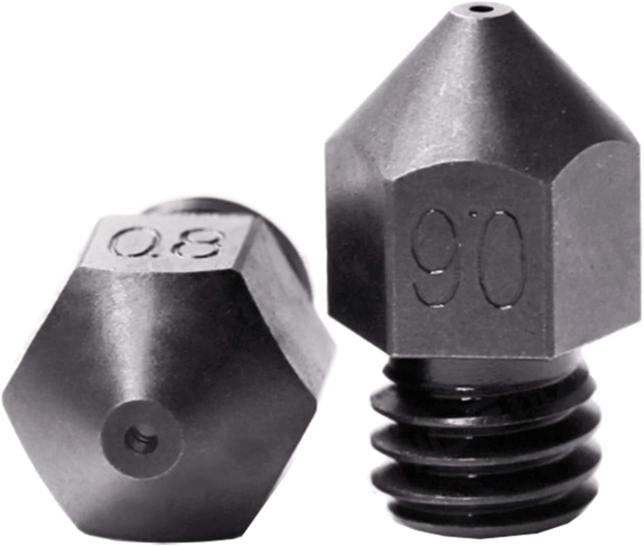 نازل، نازل پرینتر، نازل های برنجی، 1 عدد نازل فولادی سخت شده با دمای بالا رزوه M6 برای اکسترودر پرینتر سه بعدی فیلامنت فیبر کربن، قطر نازل 0.4 میلی متر (رنگ: مطابق تصویر، اندازه: قطر نازل)