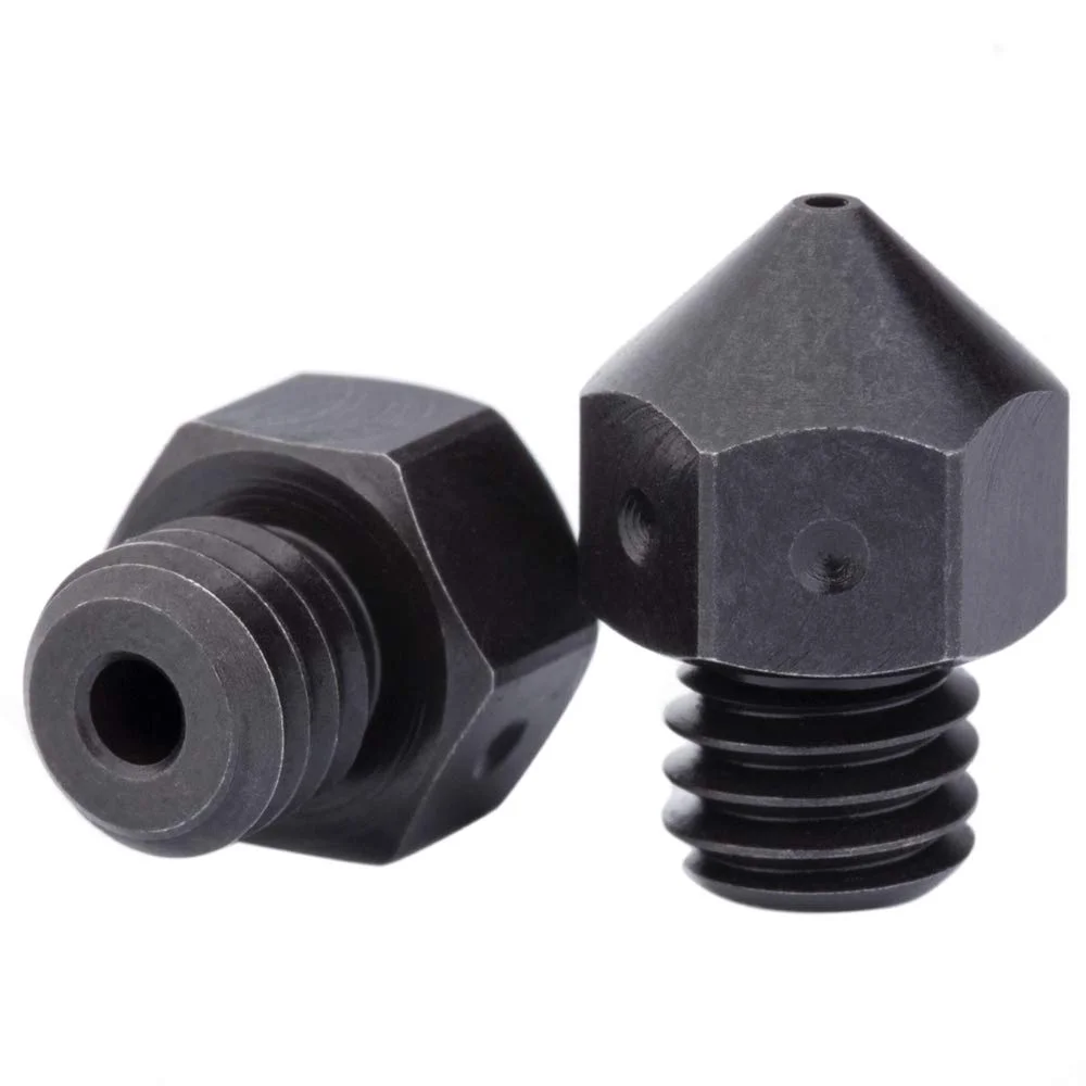 نازل فولادی سخت شده A2 با دمای بالا MK8 سازگار با هات اند تمام فلزی 1.75 میلی متری Creality CR10، Ender 3/ Ender3 pro، CraftBot، پرینتر سه بعدی Prusa i3 (0.8mm)