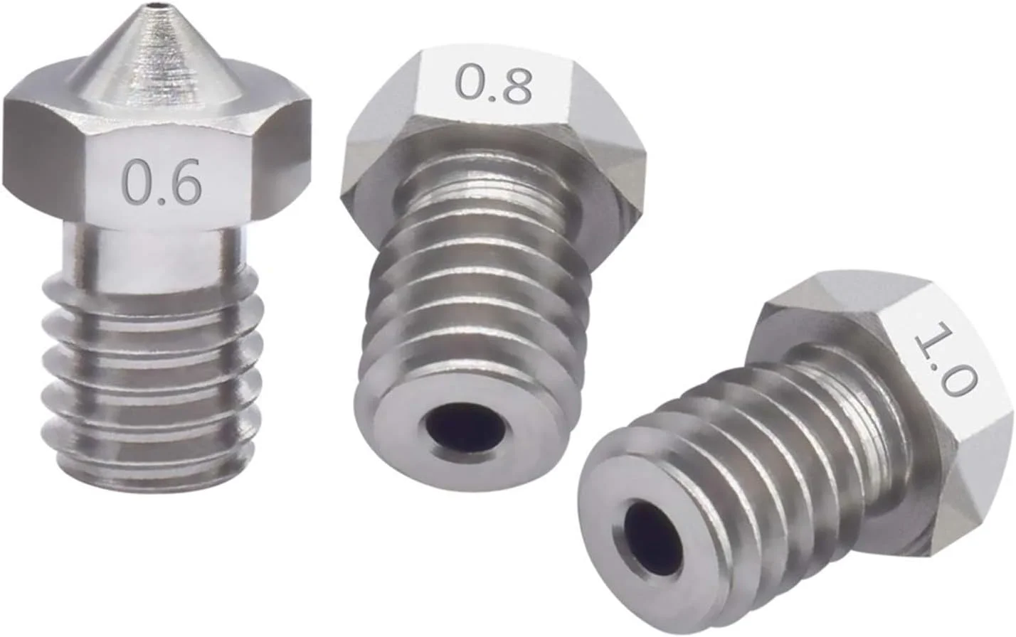 نازل، نازل پرینتر، نازل های برنجی، 2 عدد نازل استیل ضد زنگ رزوه M6 قطر 0.2/0.3/0.4/0.5/0.6/0.8 میلی متر برای اکسترودر پرینتر سه بعدی با فیلامنت 1.75/3.00 میلی متر، قطر نازل 0.6 میلی متر (رنگ: برای فیلامنت 3.0 میلی متر) نازل، نازل پرینتر، نازل های برنجی، 2 عدد نازل استیل ضد زنگ رزوه M6 قطر 0.2/0.3/0.4/0.5/0.6/0.8 میلی متر برای اکسترودر پرینتر سه بعدی با فیلامنت 1.75/3.00 میلی متر، قطر نازل 0.6 میلی متر (رنگ: برای فیلامنت 3.0 میلی متر)