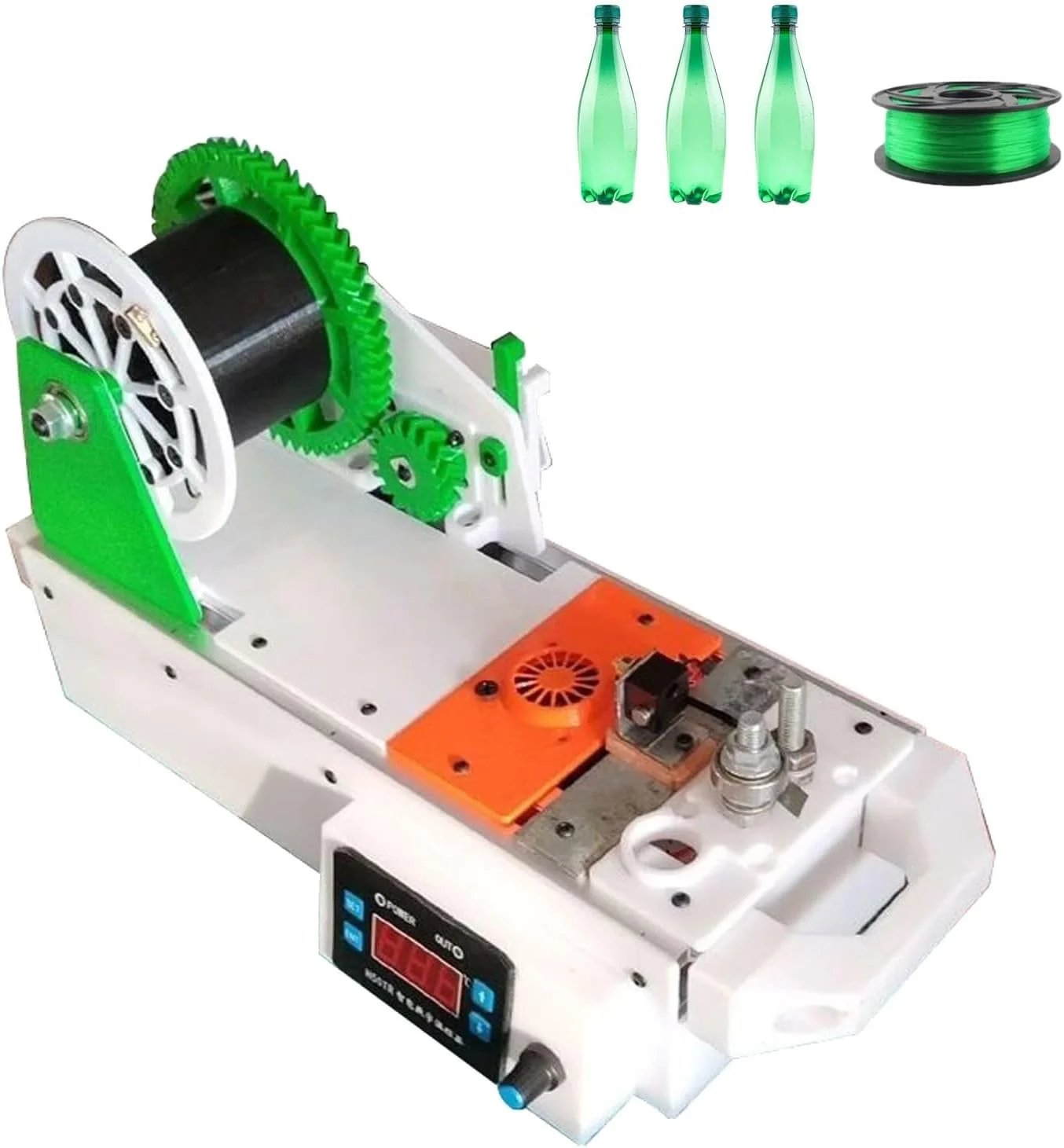دستگاه تولید فیلامنت اکسترودر پرینتر سه بعدی، دستگاه تولید فیلامنت رومیزی، کنترل دمای دیجیتال، بازیافت بطری پت برای خانواده ها، سازندگان DIY، استودیوهای کوچک (رنگ)