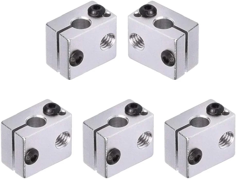 بلوک گرم کننده آلومینیومی V6 سایپر، بلوک حرارتی هات اند مخصوص اکسترودر پرینتر سه بعدی MK7 MK8 V6 (5 عدد)