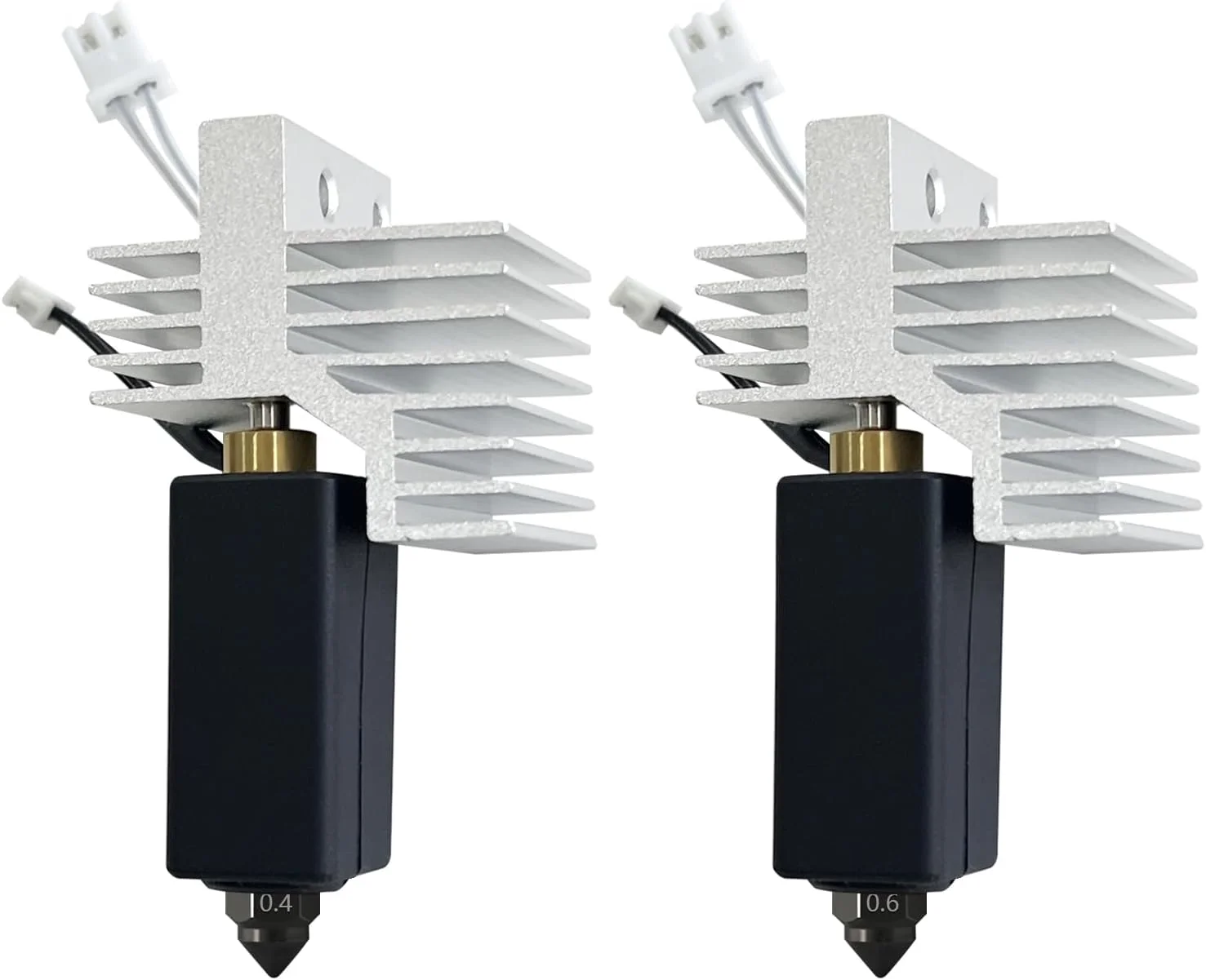 دو عدد هات‌اند سرامیکی 0.4 و 0.6 میلی‌متری برای ارتقاء Centauri، نازل تمام فولادی سخت شده، جایگزین هات‌اند، جایگزین سر اکسترودر، هد چاپ با هیت‌سینک اکسید شده برای پرینتر سه بعدی Elegoo Centauri