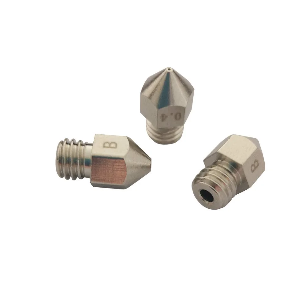 دو عدد نازل برنجی با روکش مقاوم در برابر سایش MK8، اندازه 0.4 میلی متر، سازگار با فیلامنت 1.75 میلی متری Makerbot، Creality CR10، Ender 3 Pro Ender 5 Pro Tevo Tornado (2 عدد 0.4 میلی متری)