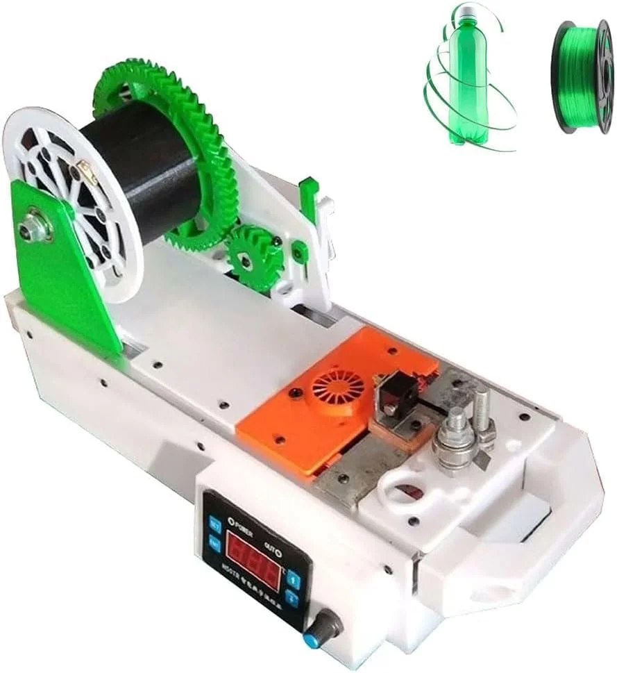دستگاه بازیافت فیلامنت PET سه بعدی، دستگاه بازیافت فیلامنت، اکسترودر چاپگر سه بعدی با نمایشگر دیجیتال، تنظیم دما و سرعت، دستگاه ساخت فیلامنت رومیزی برای خانواده ها (سبز)
