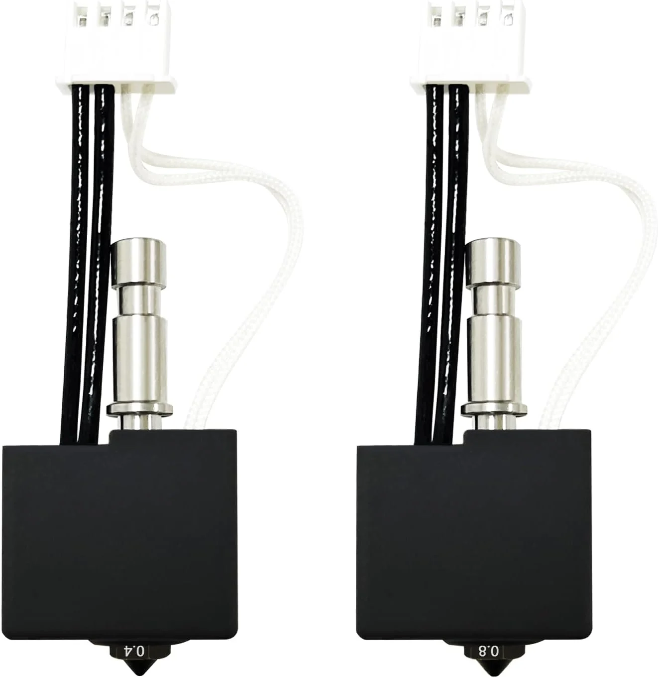 دو عدد هات‌اند 0.4MM+0.8MM سخت‌کاری شده برای Kobra S1 Combo، هات‌اند اکسترودر Kobra S1 به همراه نازل سخت‌کاری شده و مجموعه لوله گلو، جایگزینی هد چاپ برای پرینتر سه بعدی Anycubic