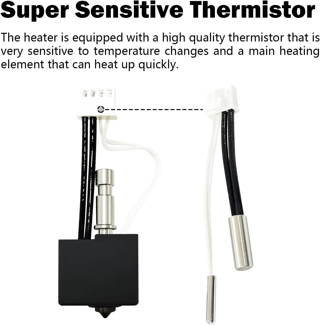 دو عدد هات‌اند 0.4MM+0.8MM سخت‌کاری شده برای Kobra S1 Combo، هات‌اند اکسترودر Kobra S1 به همراه نازل سخت‌کاری شده و مجموعه لوله گلو، جایگزینی هد چاپ برای پرینتر سه بعدی Anycubic