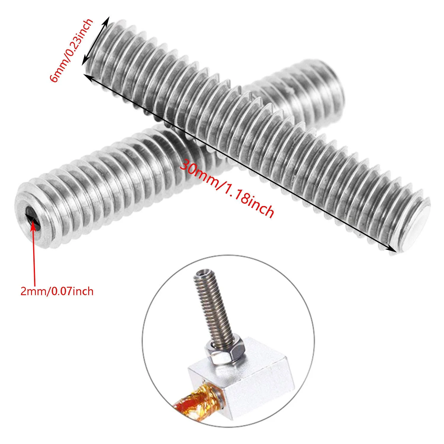 مجموعه 5 عددی لوله گلوئی تفلون MK8 Makerbot برای اکسترودر پرینترهای سه بعدی 1.75 میلی متری، طول 30 میلی متر مجموعه 5 عددی لوله گلوئی تفلون MK8 Makerbot برای اکسترودر پرینترهای سه بعدی 1.75 میلی متری، طول 30 میلی متر