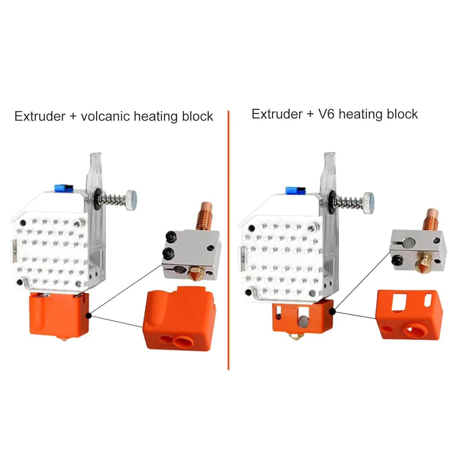 کیت هات اند V6 آلیاژ آلومینیومی با اکسترودر برای پرینتر سه بعدی Ender 3، سازگار با ارتقاء های Ender 3