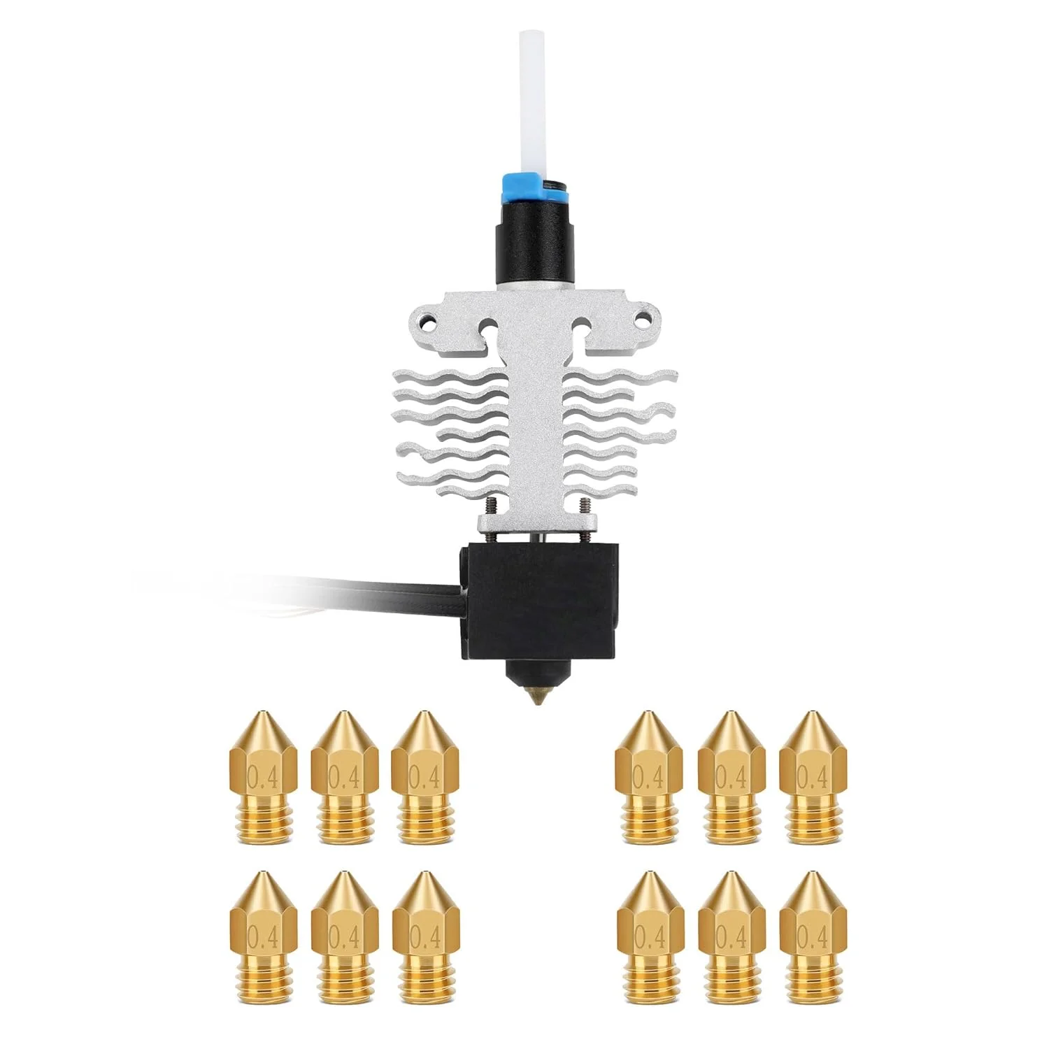 کیت هات‌اند Ender 5 S1 به همراه 12 نازل برنجی 0.4 میلی‌متری، جایگزین اکسترودر هات اند اسمبل شده، نازل‌های مقاوم در برابر دمای بالا، برای پرینتر سه بعدی رسمی کرالیتی