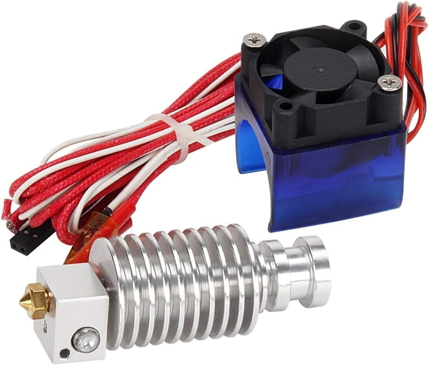 اکسترودر پرینتر سه بعدی J-Head Hotend V5 با فن خنک کننده تکی / مناسب برای فیلامنت مستقیم 1.75mm/3.0mm / مناسب برای نازل اکسترودر 0.2mm/0.3mm/0.4mm (مستقیم, 1.75mm)