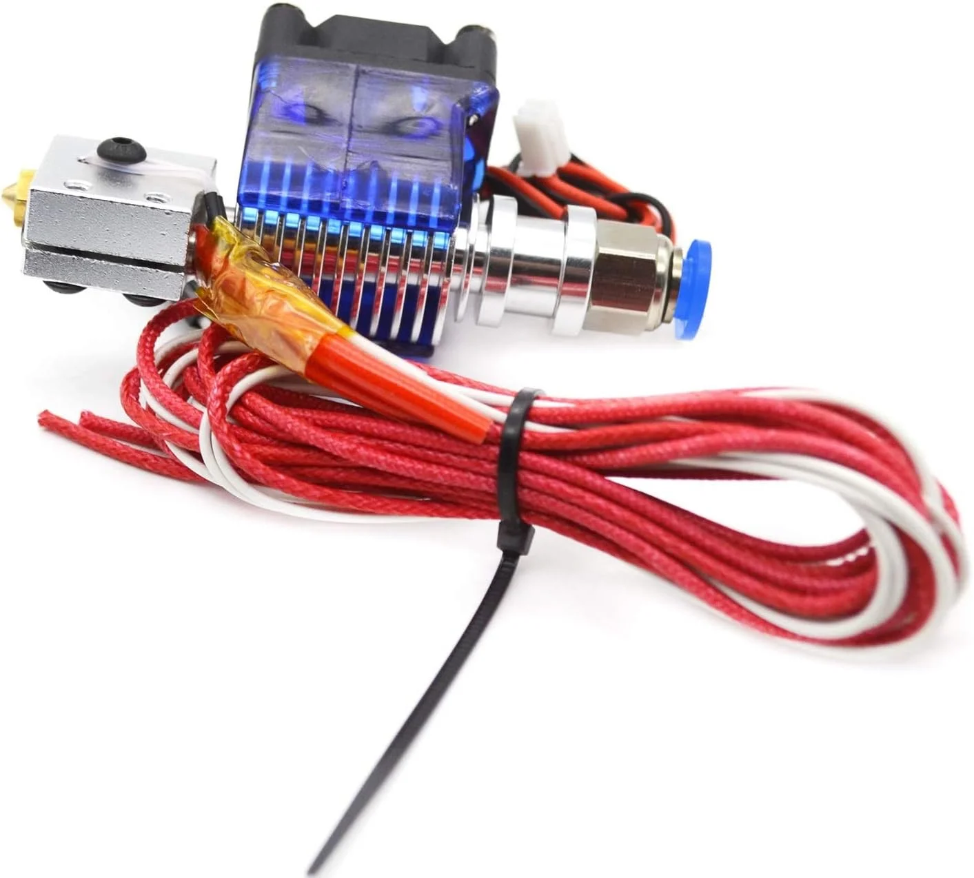 اکسترودر هات اند تمام فلزی J-Head با فن خنک کننده، مناسب برای نازل 1.75 میلی متری با قطر 0.6 و 0.8 میلی متر (0.6mm 24V)