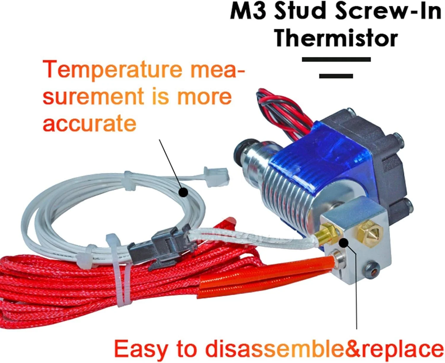 اکسترودر هات‌اند پرینتر سه بعدی V6 J-Head، ترمیستور، فن، نازل، هیت سینک / مناسب برای فیلامنت 1.75/3.0 میلی‌متری، نازل، لوله PTFE (ارتقا یافته، 24 ولت 1.75 میلی‌متر)