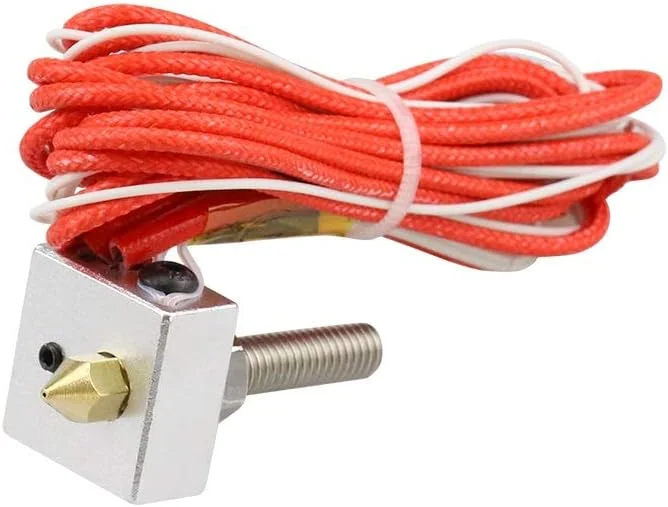 کیت اکسترودر هات اند پرینتر سه بعدی MK8، هات اند DIY + کارتریج گرمکن، بلوک حرارتی آلومینیومی 1.75 میلی متری 0.4 میلی متری (30 میلی متر برای گلو)
