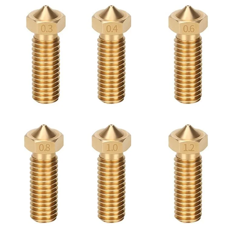کیو تی ام وای بسته 10 عددی نازل پرینتر سه بعدی E3D، نازل اکسترودر اکسل فو M6 0.4 میلی متری هد چاپ برای فیلامنت 1.75 میلی متری پرینتر سه بعدی E3D V5-V6 (مسی، 0.4 میلی متر)