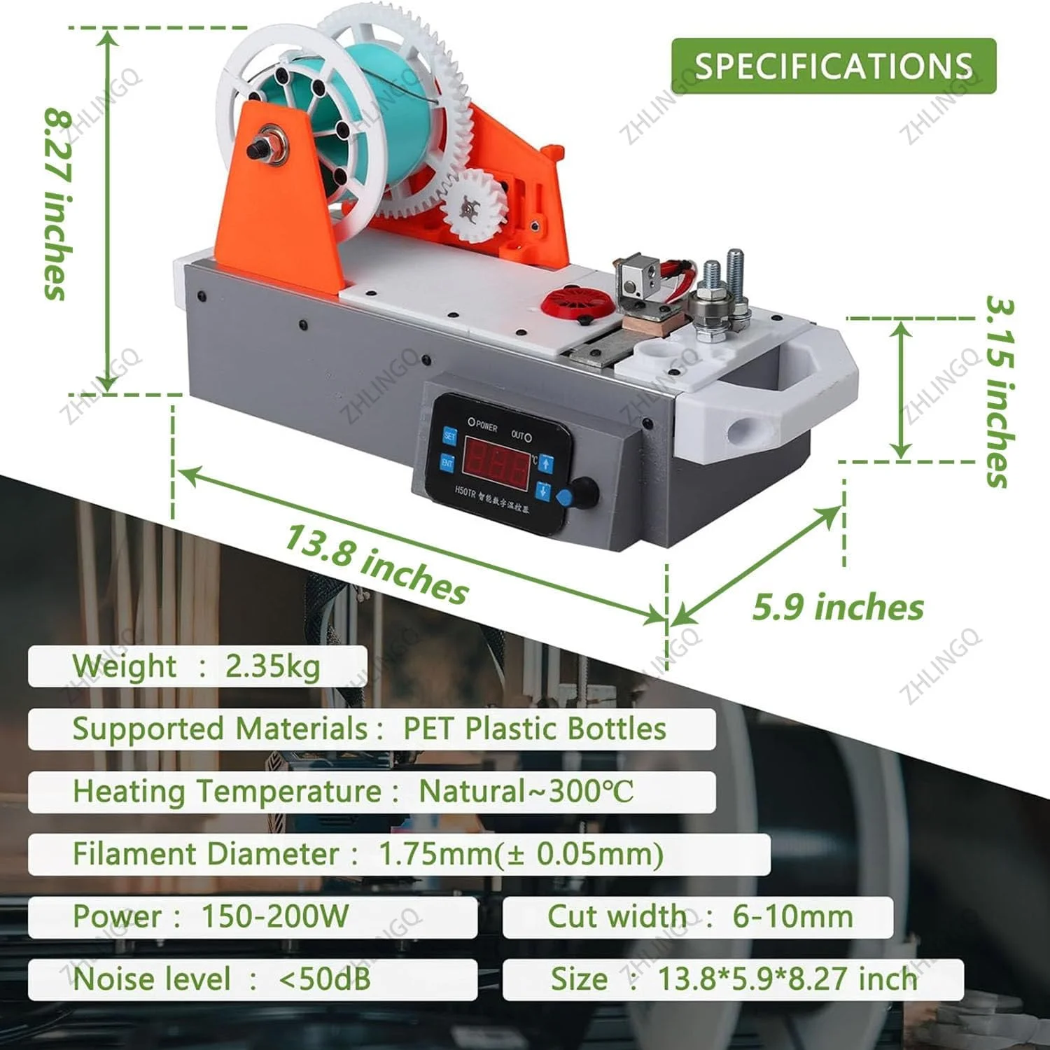 دستگاه ساخت فیلامنت پرینت سه بعدی، دستگاه اکسترودر فیلامنت پرینتر سه بعدی رومیزی، دما (تا 300℃) و سرعت (500g-1000g/h)، مناسب برای خانواده ها، سازندگان DIY، استودیوهای کوچک، بازیافت کننده بطری PET