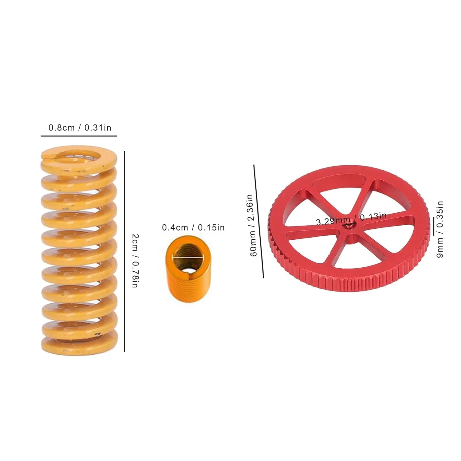 ارتقاء چاپ سه بعدی خود با کیت اکسترودر آلیاژ آلومینیوم و برنج ما، دارای درایو اکسترودر قرمز، مهره های تراز کننده و فنرهای زرد برای افزایش ثبات و کیفیت چاپ