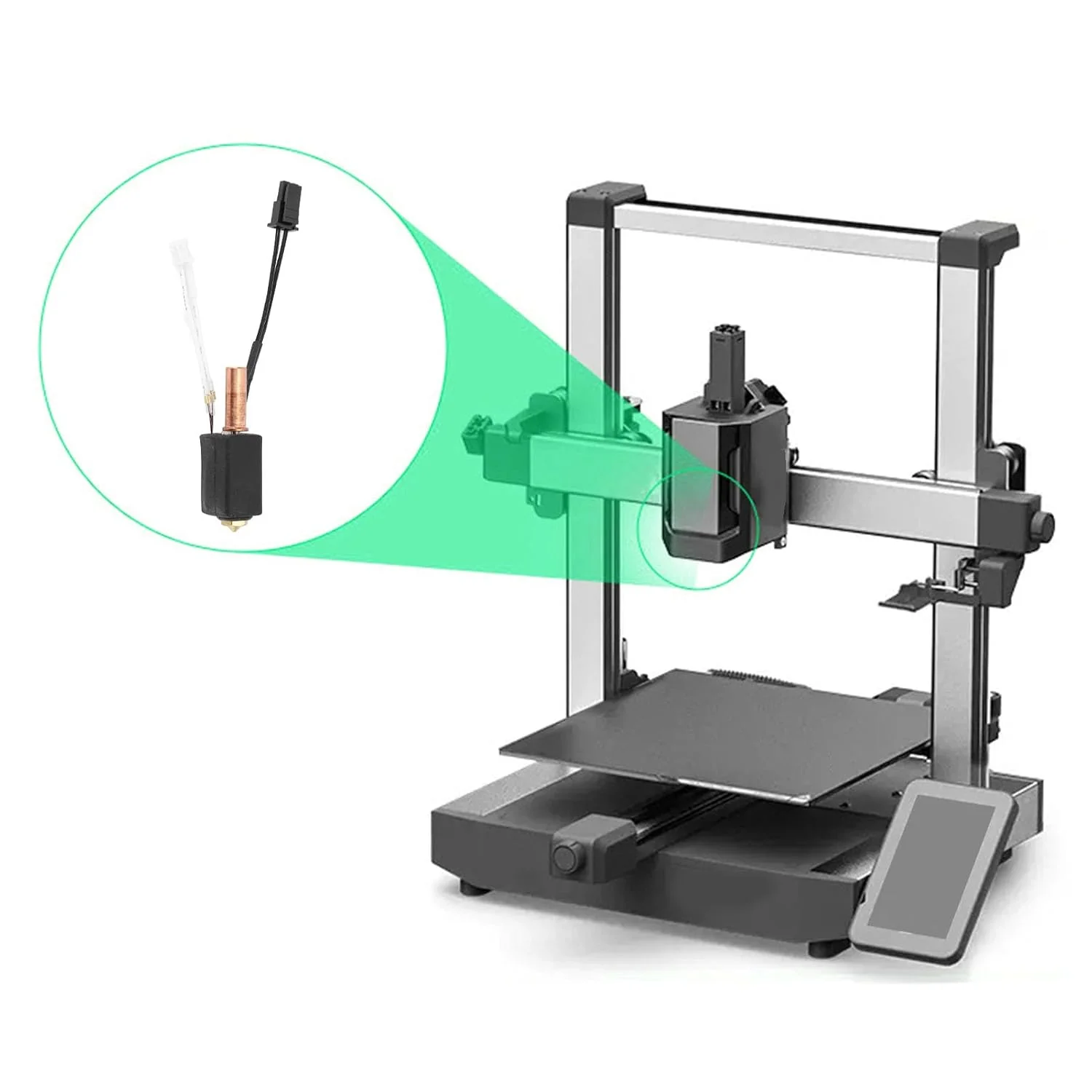 کیت هات‌اند پرینتر سه بعدی، سرعت بالا، دمای بالا، اکسترودر مونتاژ شده، کیت جایگزین هات‌اند برای پرینتر سه بعدی کبرا 2، نازل برنجی 0.4 میلی‌متری