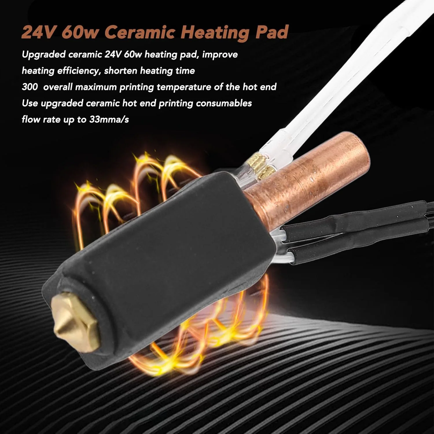 کیت هات‌اند پرینتر سه بعدی، سرعت بالا، دمای بالا، اکسترودر مونتاژ شده، کیت جایگزین هات‌اند برای پرینتر سه بعدی کبرا 2، نازل برنجی 0.4 میلی‌متری