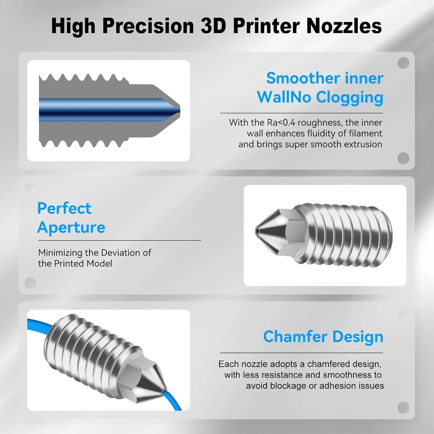 نازل پرینتر سه بعدی olzzdda، 6 عدد نازل استیل ضد زنگ 0.6 میلی‌متری + 0.8 میلی‌متری برای Bambu Lab A1/A1 Mini، نازل‌های هات‌اند اکسترودر قابل جابجایی برای پرینترهای سه بعدی A1/A1 Mini