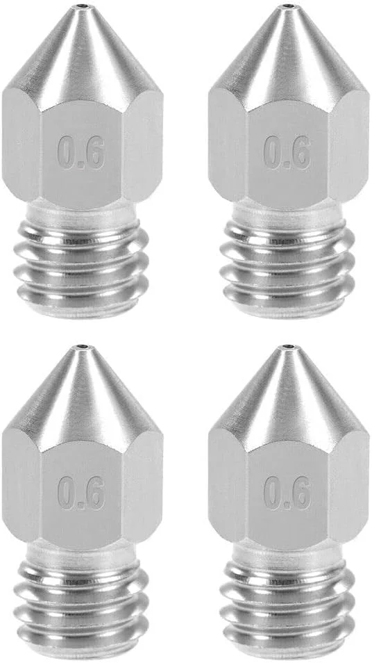 قطعات ابزار نازل پرینتر سه بعدی 0.6 میلی متری رزوه M6 برای چاپگر اکسترودر MK8 1.75 میلی متری 4 عددی قطعات ابزار نازل پرینتر سه بعدی 0.6 میلی متری رزوه M6 برای چاپگر اکسترودر MK8 1.75 میلی متری 4 عددی