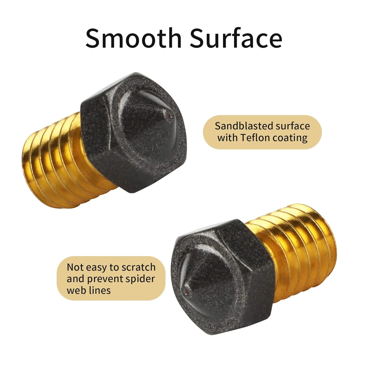 نازل اکسترودر PTFE V6 مدل 10 عددی با اندازه های 0.4/0.6/0.8/1.0 میلی متر، نازل هات اند PTFE V6 با فیلامنت 1.75 میلی متری برای سری Anycubic Mega، Kobra Neo، Kobra Go، Chiron، برای Prusa i3 MK3، Mini+