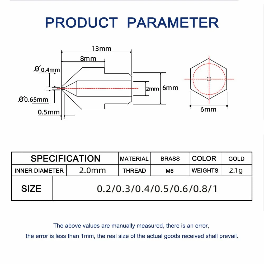 نازل پرینتر سه بعدی 14 عددی MK8، نازل اکسترودر، جنس برنجی مناسب برای CR-10، نازل Ender 3، Ender 3 V2، Ender 3 pro، Ender 5، Ender 5 pro، Ender 6