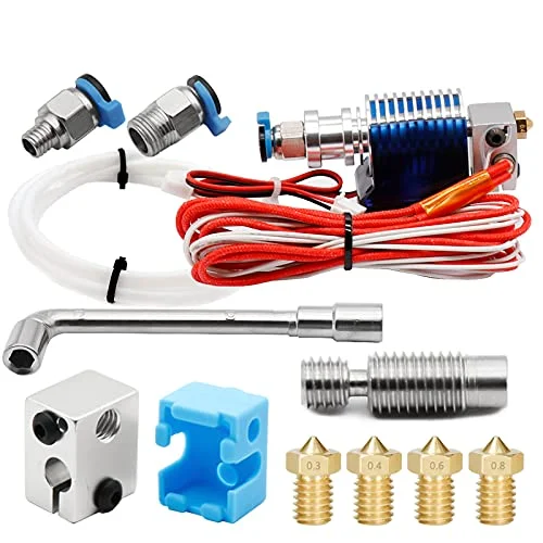 نازل اکسترودر چاپگر سه بعدی J-Head Hotend با فن خنک کننده تکی / 1.75mm/3.0mm / اکسترودر فیلامنت سه بعدی v6 نازل 0.3mm/0.4mm/0.8mm (24V,3.0mm)