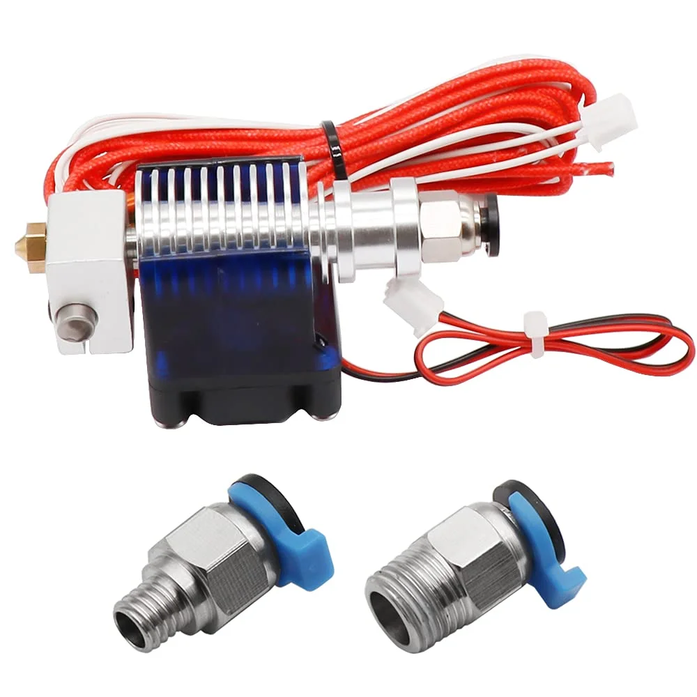 نازل اکسترودر چاپگر سه بعدی J-Head Hotend با فن خنک کننده تکی / 1.75mm/3.0mm / اکسترودر فیلامنت سه بعدی v6 نازل 0.3mm/0.4mm/0.8mm (24V,3.0mm)